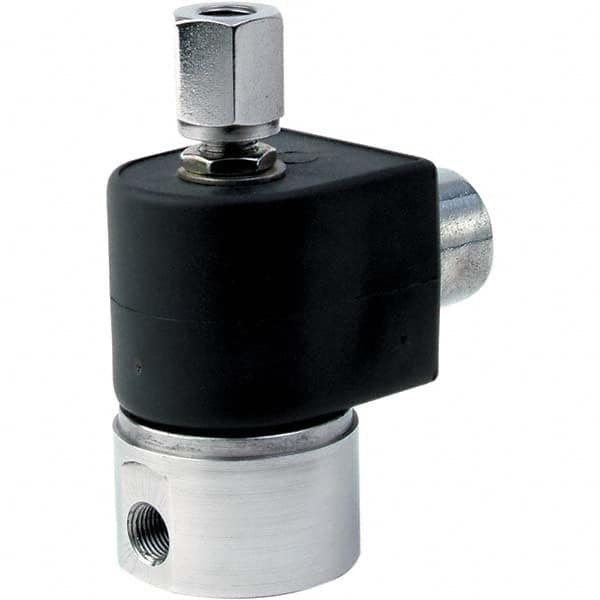 Parker - 120/60 - 110/50 VAC 1/4" NPT Port Stainless Steel Two-Way Direct Acting Solenoid Valve - Exact Industrial Supply