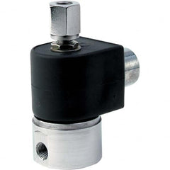 Parker - 24 VDC 1/8" NPT Port Stainless Steel Two-Way Direct Acting Solenoid Valve - Exact Industrial Supply