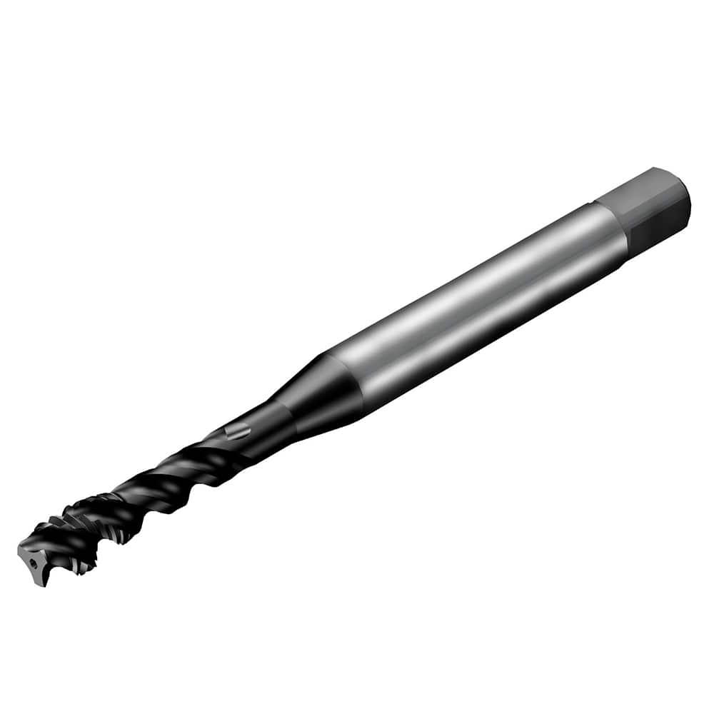 Sandvik Coromant - Spiral Flute Taps; Thread Size (Inch): 3/8-24 ; Chamfer: Semi-Bottoming ; Class of Fit: 2BX ; Number of Flutes: 3 ; Material: HSS-E-PM ; Finish/Coating: TiAlN - Exact Industrial Supply