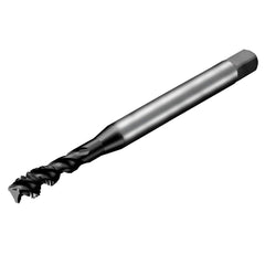 Sandvik Coromant - Spiral Flute Taps; Thread Size (mm): M5x0.50 ; Chamfer: Semi-Bottoming ; Class of Fit: 6HX ; Number of Flutes: 3 ; Material: HSS-E-PM ; Finish/Coating: TiAlN - Exact Industrial Supply