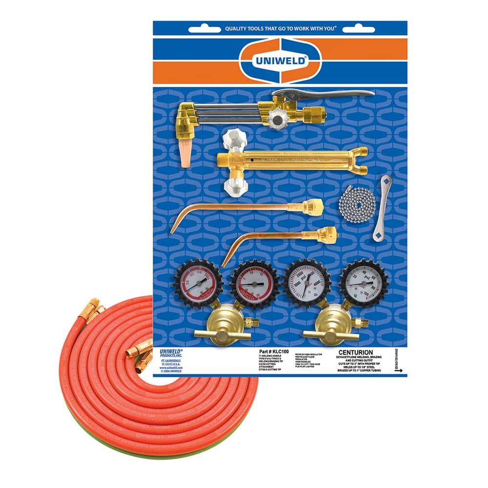 Made in USA - Oxygen/Acetylene Torch Kits; Type: Oxyacetylene; Hydrogen; MAP//Pro; Propane; Natural Gas ; Maximum Cutting: 2 (Inch); Welding Capacity: 1/4 (Inch); Maximum Heating Capacity: 5600?F ; Contents: Welding Handle 71; Cutting Attachment CA100; O - Exact Industrial Supply