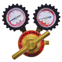 Made in USA - Welding Regulators; Gas Type: Acetylene ; CGA Inlet Connection: 520 ; Fitting Type: B L/H; Male ; Maximum Pressure (psi): 400.00 ; Thread Size: ?A? 24 (LH) ; Rotation: Clockwise - Exact Industrial Supply