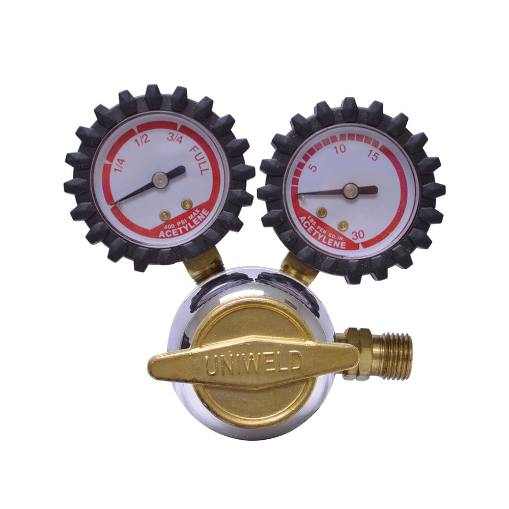 Made in USA - Welding Regulators; Gas Type: Acetylene ; CGA Inlet Connection: 200 ; Fitting Type: B L/H ; Maximum Pressure (psi): 400.00 ; Thread Size: B18 ; Rotation: Clockwise - Exact Industrial Supply