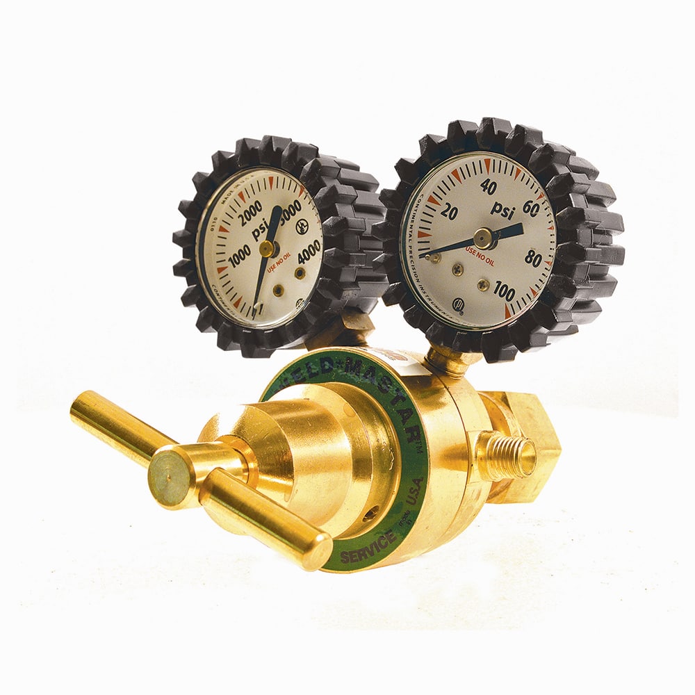 Made in USA - Welding Regulators; Gas Type: Oxygen ; CGA Inlet Connection: 540 ; Fitting Type: A; Male ; Maximum Pressure (psi): 4000.00 ; Thread Size: ?A? 24 (RH) ; Rotation: Clockwise - Exact Industrial Supply