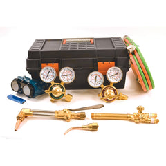 Made in USA - Oxygen/Acetylene Torch Kits; Type: Welding/Brazing/Cutting Outfit ; Maximum Cutting: 5 (Inch); Maximum Heating Capacity: 5600?F ; Contents: Welding Handle HD315TH; Cutting Attachment HD2460CA; Oxygen Regulator R350-540; Fuel Gas Regulator R - Exact Industrial Supply