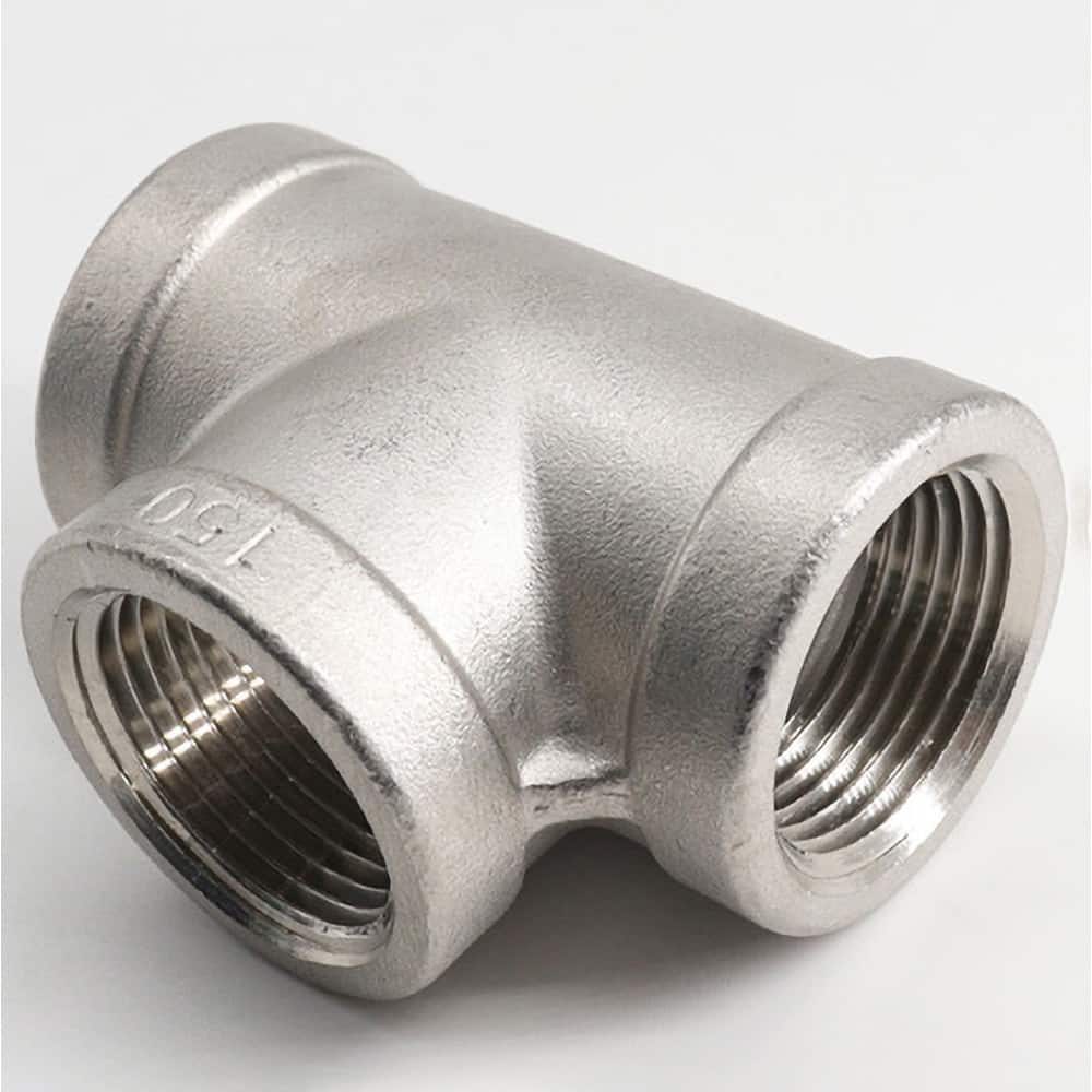 Guardian Worldwide - Stainless Steel Pipe Fittings; Type: Tee ; Fitting Size: 2-1/2 ; End Connections: FNPT x FNPT x FNPT ; Material Grade: 304 ; Pressure Rating (psi): 150 - Exact Industrial Supply
