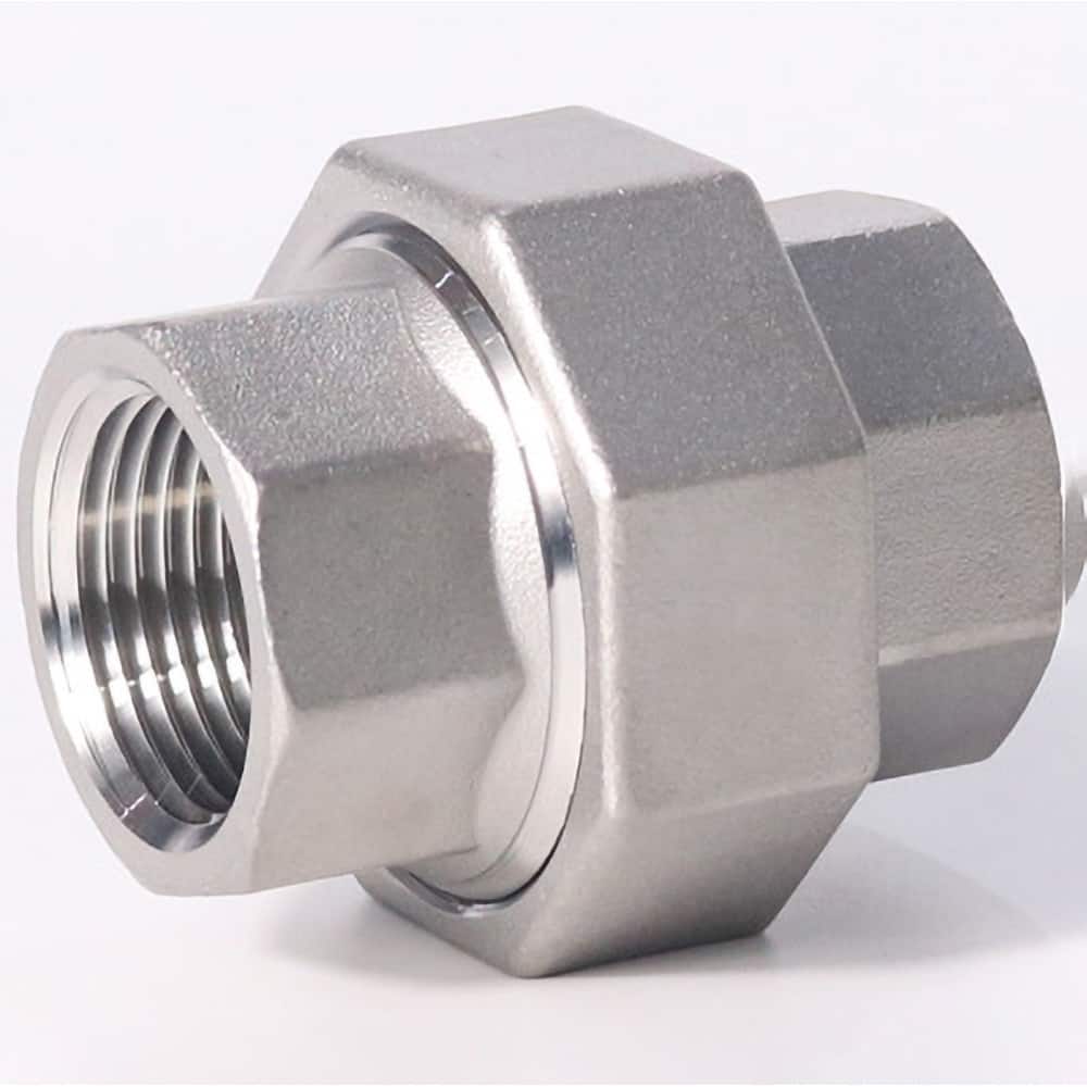 Guardian Worldwide - Stainless Steel Pipe Fittings; Type: Union ; Fitting Size: 4 ; End Connections: FNPT x FNPT ; Material Grade: 304 ; Pressure Rating (psi): 150 ; Length (Inch): 3.39 - Exact Industrial Supply