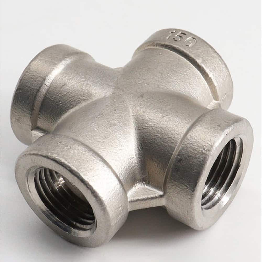 Guardian Worldwide - Stainless Steel Pipe Fittings; Type: Cross ; Fitting Size: 3 ; End Connections: FNPT x FNPT x FNPT x FNPT ; Material Grade: 304 ; Pressure Rating (psi): 150 - Exact Industrial Supply