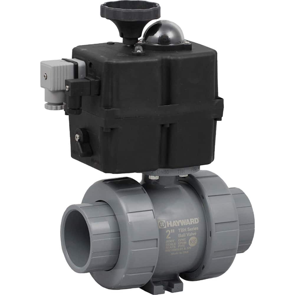 Hayward - Actuated Ball Valves; Actuator Type: Electric ; Pipe Size: 1-1/2 (Inch); Material: CPVC ; Seal Material: FPM ; Number of Pieces: 2.000 ; End Connections: Socket; Threaded