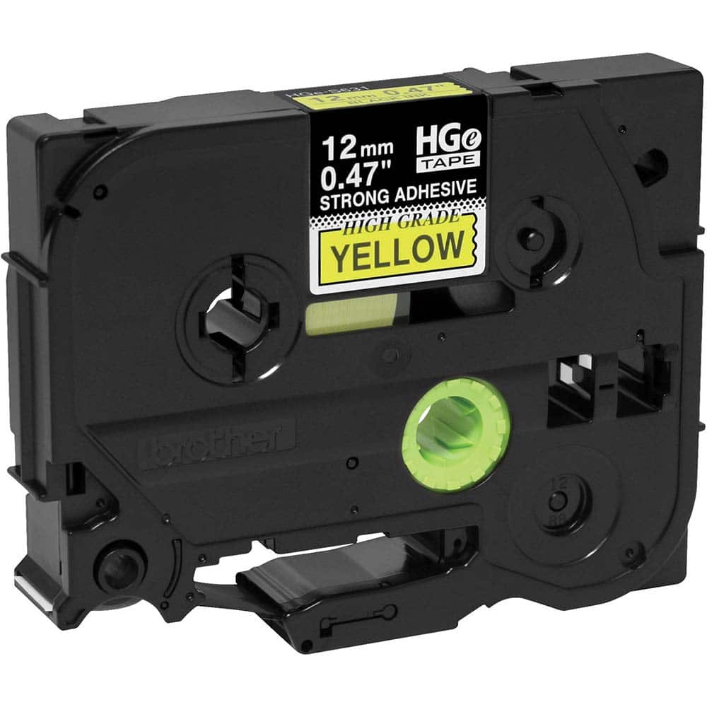 Brother - Labels, Ribbons & Tapes; Type: Label Tape ; Color: Black on Yellow ; For Use With: PT-18RKT; PT-9200PC; PT-9500PC; PT-9700PC; PT-9800PCN; PT-E100; PT-E110; PT-E300; PT-E500; PT-E550W; PT-E800W; PT-P750WVP; PT-P900; PT-P900W; PT-P950NW P-Touch L - Exact Industrial Supply