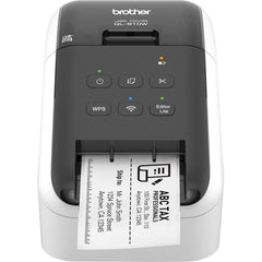 Brother - Electronic Label Makers; Type: Label Printer ; Power Source: 100-240V 50-60Hz 1.5A; Li-Ion Battery ; Resolution: 300 x 600 ; Contents: Software; USB Cable; AC Adapter; Quick Setup Guide; Documentation; Starter Rolls - (100) Die-Cut Standard Add - Exact Industrial Supply