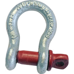 Crosby - Shackles; Nominal Chain Size: 1-1/4 ; Load Limit (Ton): 12.00 ; Pin Type: Screw ; Material: Carbon Steel - Exact Industrial Supply