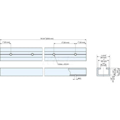 Linear Motion Systems; Type: Guide Rail; Overall Width (mm): 30.0000; Overall Length (mm): 2000.0000; Bolt Hole Spacing: 50.0000; Height (mm): 18.3000; Rail Bolt Hole Size: 40.00