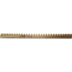 6mm Face Width 1' Long Brass Gear Rack 0.4 Pitch, 20° Pressure Angle, Square