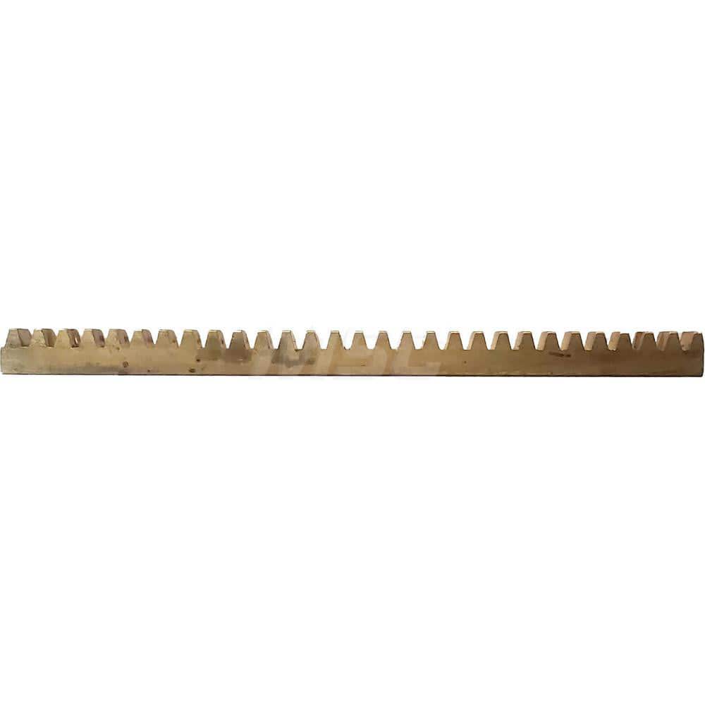 6mm Face Width 1' Long Brass Gear Rack 0.8 Pitch, 20° Pressure Angle, Square