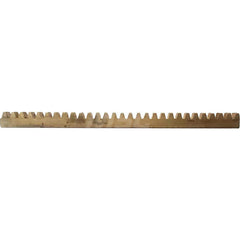 15mm Face Width 4' Long Brass Gear Rack 0.8 Pitch, 20° Pressure Angle, Square