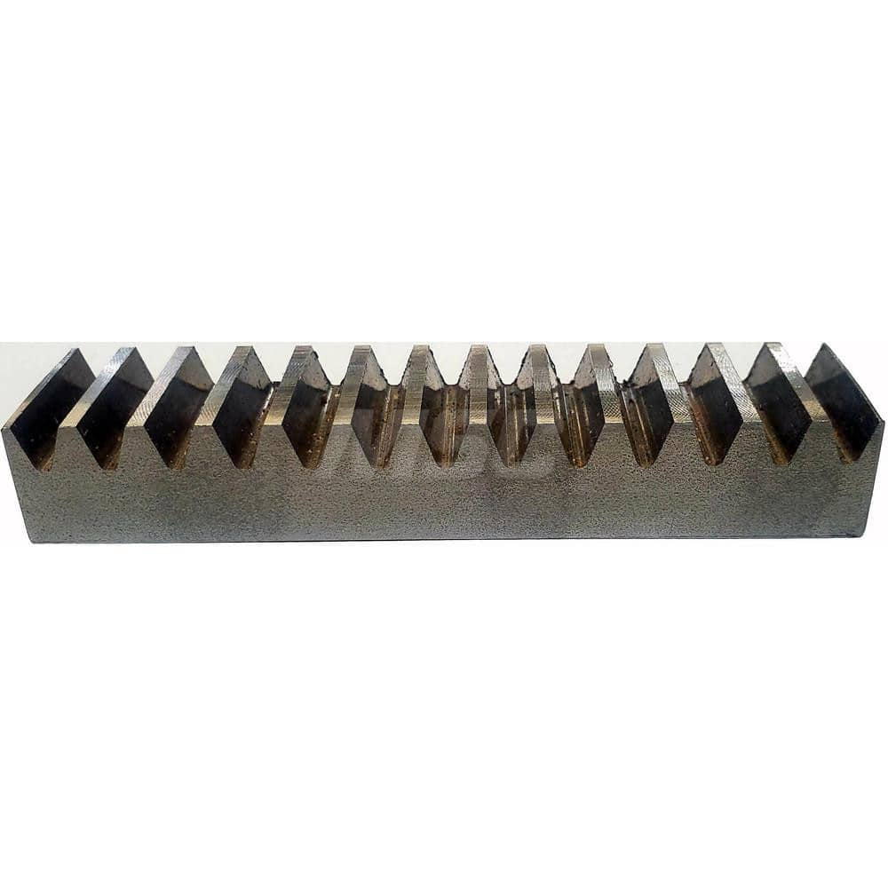 3/16″ Face Width 1' Long 1018/12L14 Steel Gear Rack 96 Pitch, 14.5° Pressure Angle, Square