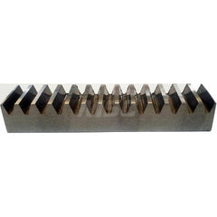 3/16″ Face Width 1' Long 1018/12L14 Steel Gear Rack 64 Pitch, 14.5° Pressure Angle, Square