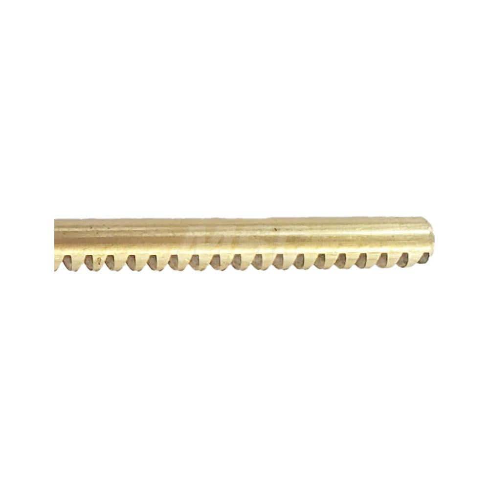 15mm Diam 1' Long Brass Gear Rack 0.8 Pitch, 20° Pressure Angle, Round