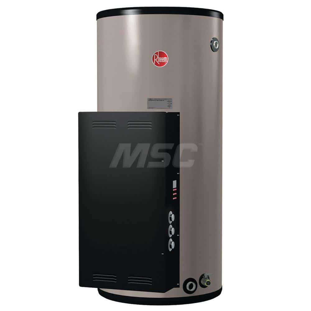 Electric Water Heaters; Style: Heavy-Duty; Voltage: 240; Wire Gauge: 10; Temperature Rise: 140 ™F @ 53 GPH; Kilowatts: 18; Tank Capacity (Gal.): 120.00; Diameter/Width (Inch): 30-1/4; Amperage Rating: 75; 43; Phase: 1; 3