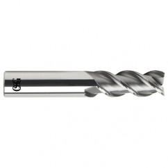 7/16 Dia. x 2-3/4 Overall Length 3-Flute .020 C/R Solid Carbide SE End Mill-Round Shank-Center Cutting-Uncoated - Exact Industrial Supply