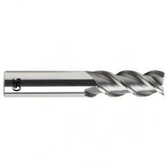 7/16 Dia. x 2-3/4 Overall Length 3-Flute .020 C/R Solid Carbide SE End Mill-Round Shank-Center Cutting-Uncoated - Exact Industrial Supply