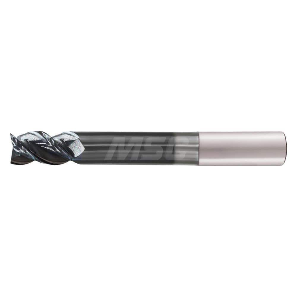 Corner Radius End Mill: 3/4″ Dia, 2-1/4″ LOC, 0.03″ Radius, 4 Flutes, Solid Carbide 5″ OAL, 3/4″ Shank Dia, 38 ° Helix, DLC Coated, Corner Radius End, Centercutting, Series Flash Solid