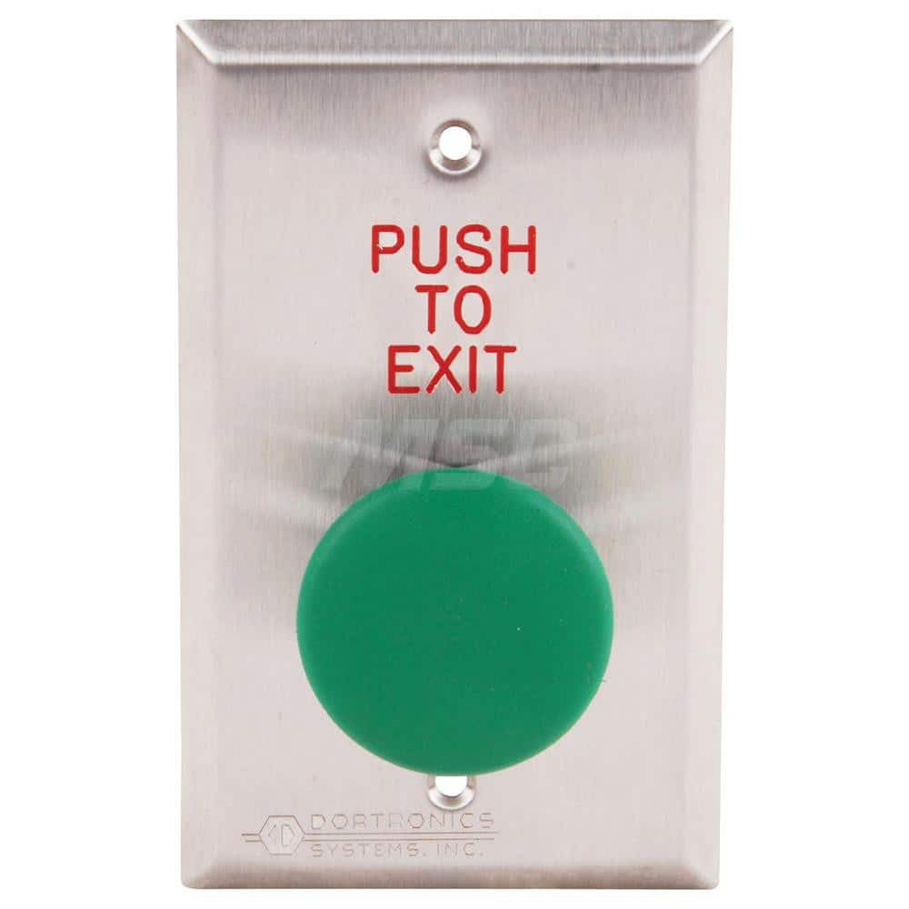 Pushbutton Switches; Switch Type: Push Button; Pushbutton Type: Mushroom Head; Pushbutton Shape: Round; Pushbutton Color: Green; Operator Illumination: NonIlluminated; Operation Type: Pneumatic; Amperage (mA): 10; Voltage: 125; Contact Form: DPST; Standar