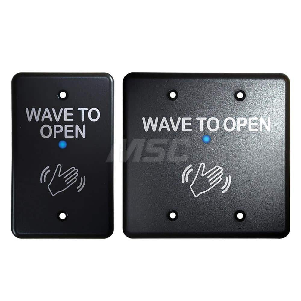 Push Plates; Material: Polycarbonate; Width (Inch): 5; Overall Length (Inch): 4.50; Finish/Coating: Black; Shape: Square; Plate Thickness: 0.2500; Touchless: Yes; Material: Polycarbonate; Overall Length: 4.50; Finish: Black; Overall Width: 5; Material: Po