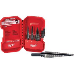 Drill Bit Set: Step Drill Bits, 90 °, High Speed Steel Oxide, Conventional, Straight Shank, Series Wire