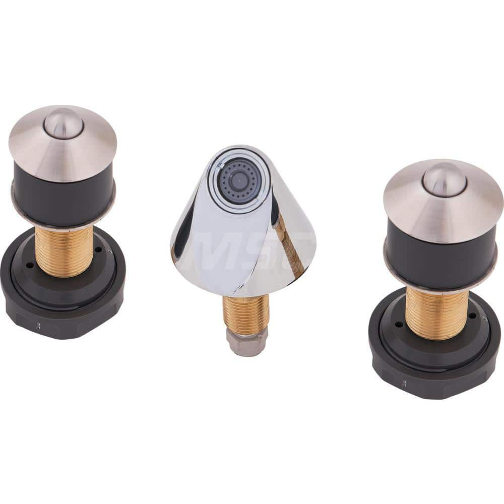 Lavatory Faucets; Type: Ligature Resistant; Spout Type: Cone; Design: One Handle; Handle Type: Push Button; Mounting Centers: 8; Drain Type: None; Finish/Coating: Chrome Plated; Special Item Information: ADA Compliant; Vandal and Suicide Resistant; For Us