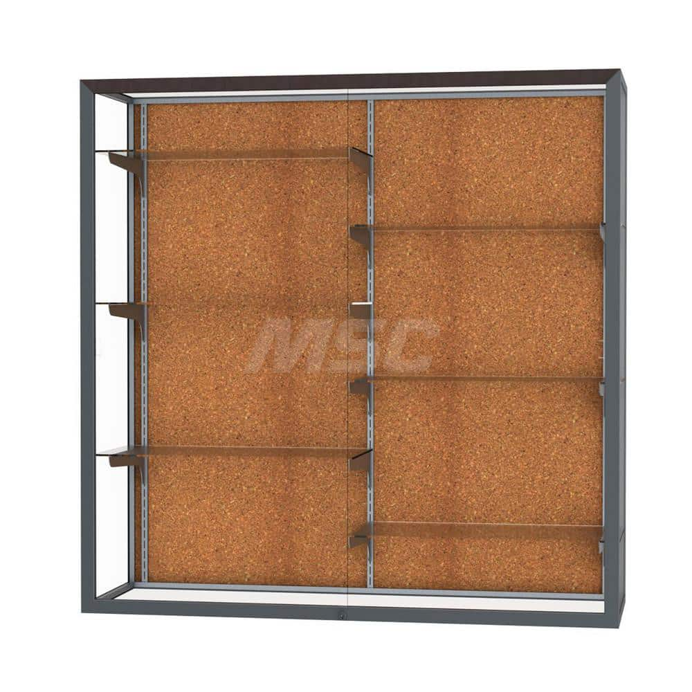 Bookcases; Color: Satin Aluminum; Number of Shelves: 6; Width (Decimal Inch): 48.0000; Depth (Inch): 16; Material: Anodized Aluminum; Material: Anodized Aluminum