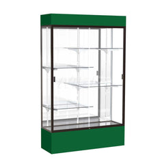 Bookcases; Color: Forest Green; Number of Shelves: 4; Width (Decimal Inch): 48.0000; Depth (Inch): 16; Material: Anodized Aluminum/Laminate; Material: Anodized Aluminum/Laminate