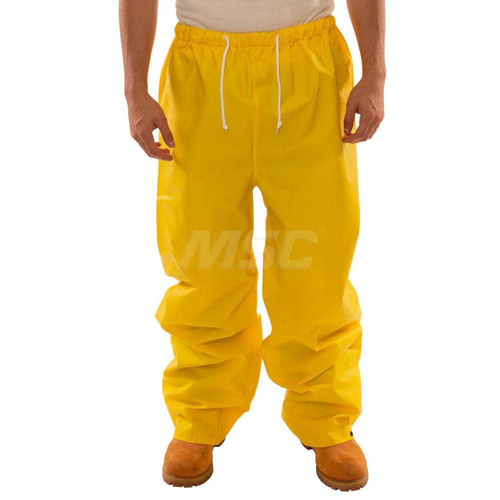 Pants & Chaps; Garment Style: Pants; Size: Large; Inseam (Inch): 30 in; Inseam Length: 30 in; Color: Yellow; Material: Polyester; PVC; Material Weight: 8 oz; Standards: ASTM D6413; Material Weight (oz.): 8 oz; Seam Style: Sealed; Features: High Strength;