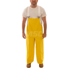 Bib Overalls: Size 4X-Large, Neoprene on 200D Nylon Yellow, 32″ Inseam, Snaps Closure