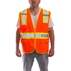 High Visibility Vest: 4X & 5X-Large Zipper Closure, 8 Pocket