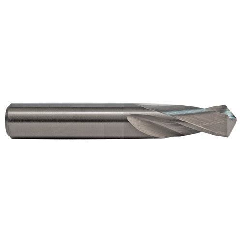 #26 Dia. × 0.147″ Shank × 5/8″ Flute Length × 2″ OAL, 3XD, 118°, Uncoated, 2 Flute, External Coolant, Round Solid Carbide Drill - Exact Industrial Supply