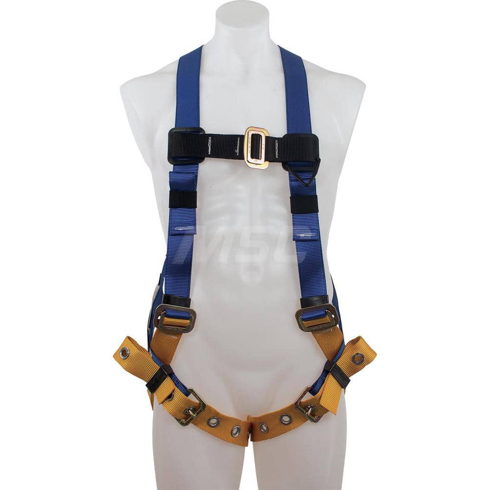 Fall Protection Harnesses: 310 Lb, Single D-Ring Style, Size 2X-Large, For General Industry, Back