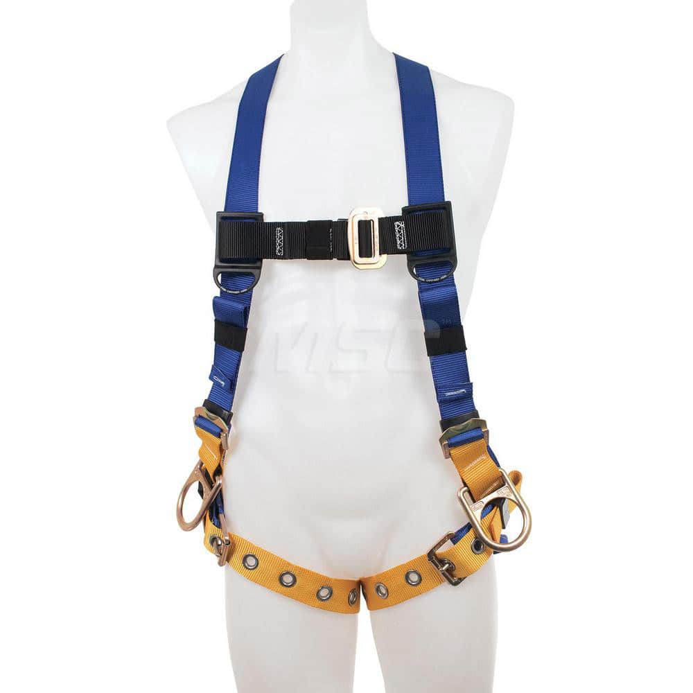 Fall Protection Harnesses: 400 Lb, Back and Side D-Rings Style, Size 2X-Large, For Positioning, Back & Hips