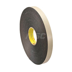 Black Double-Sided Polyethylene Foam Tape: 1″ Wide, 36 yd Long, 62 mil Thick, Acrylic Adhesive