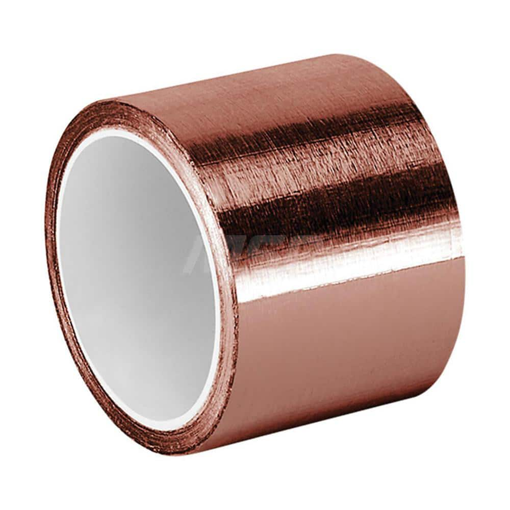 Duct Tape: 2″ Wide, 3.5 mil Thick, Copper Foil Acrylic Adhesive, 25 lb/in Tensile Strength