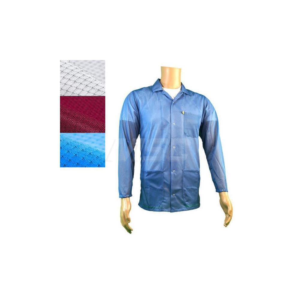 Smocks & Lab Coats; Garment Style: Smock; Material: Carbon; Size: 5X-Large; Color: Burgundy; Sleeve Length: 24; Closure Type: Snaps; Chest Size: 58; Closure Locaton: Front; Features: Light Weight; Chest Size (Inch): 58; Closure Location: Front