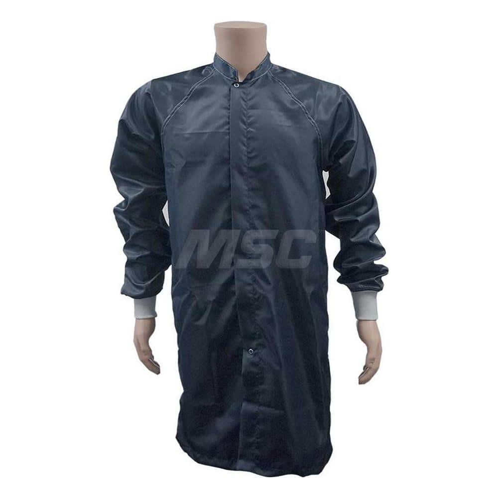 Smocks & Lab Coats; Garment Style: Lab Coat; Material: Carbon; Size: 2X-Large; Color: Navy Blue; Sleeve Length: 24; Closure Type: Zipper & Snaps; Chest Size: 59; Closure Locaton: Front; Chest Size (Inch): 59; Closure Location: Front
