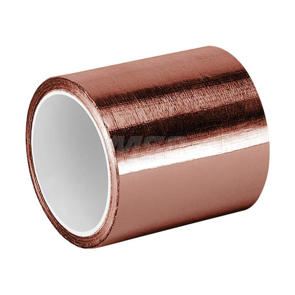 Duct Tape: 3″ Wide, 3.5 mil Thick, Copper Foil Acrylic Adhesive, 25 lb/in Tensile Strength