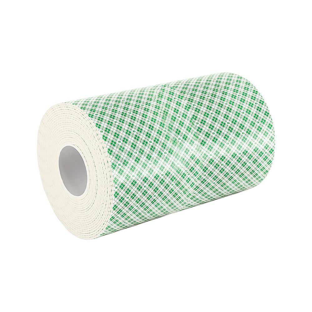 White Double-Sided Urethane Foam Tape: 12″ Wide, 5 yd Long, 62.5 mil Thick, Acrylic Adhesive