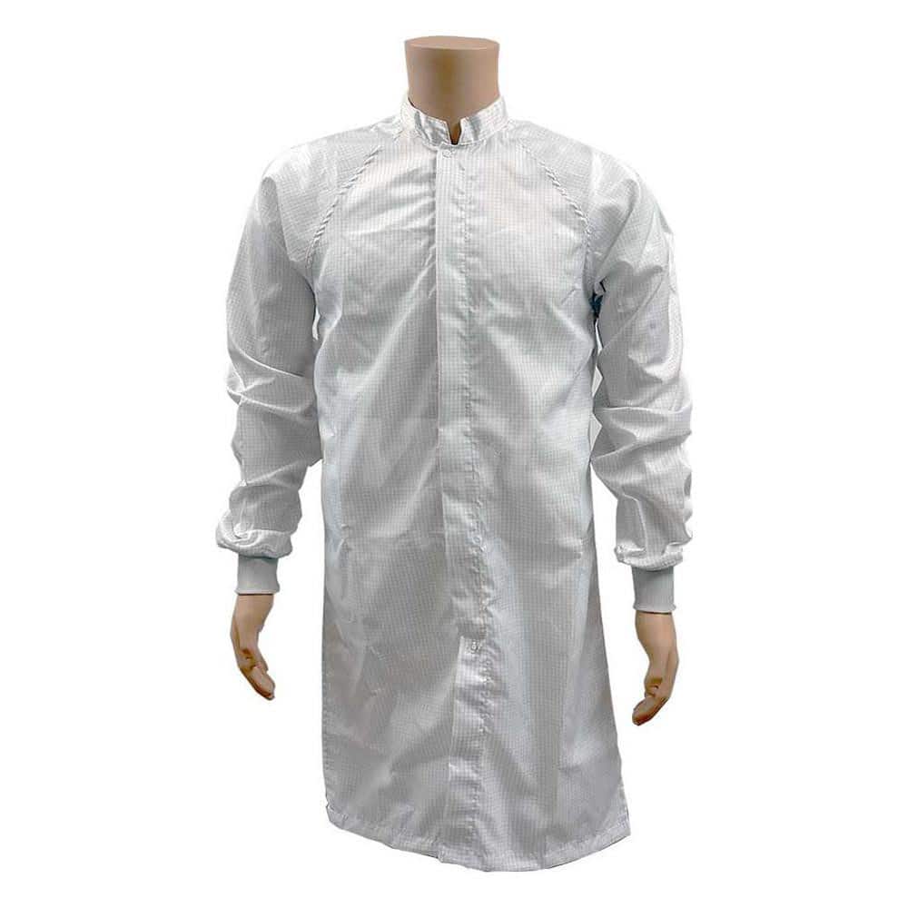 Smocks & Lab Coats; Garment Style: Lab Coat; Material: Carbon; Size: 4X-Large; Color: White; Sleeve Length: 24; Closure Type: Zipper & Snaps; Chest Size: 68; Closure Locaton: Front; Chest Size (Inch): 68; Closure Location: Front