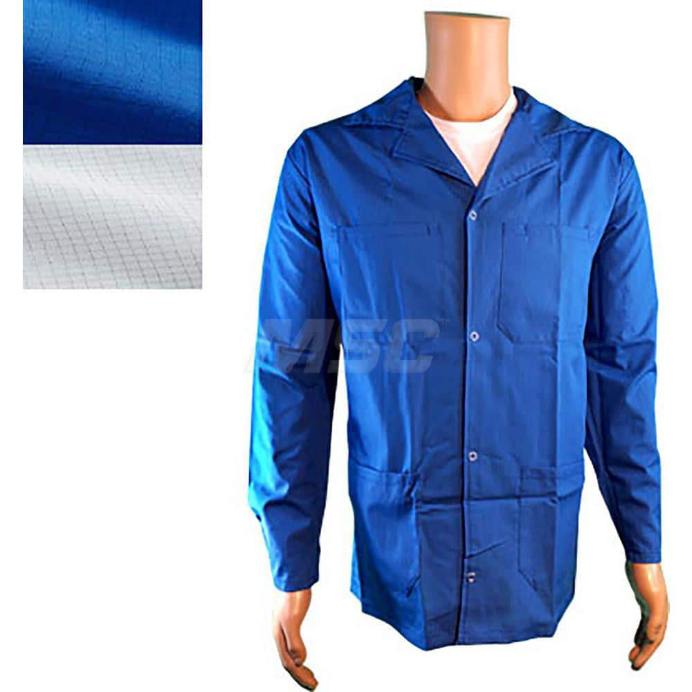 Smocks & Lab Coats; Garment Style: Smock; Material: Carbon; Size: X-Large; Color: Blue; Sleeve Length: 23; Closure Type: Snaps; Chest Size: 45; Closure Locaton: Front; Chest Size (Inch): 45; Closure Location: Front