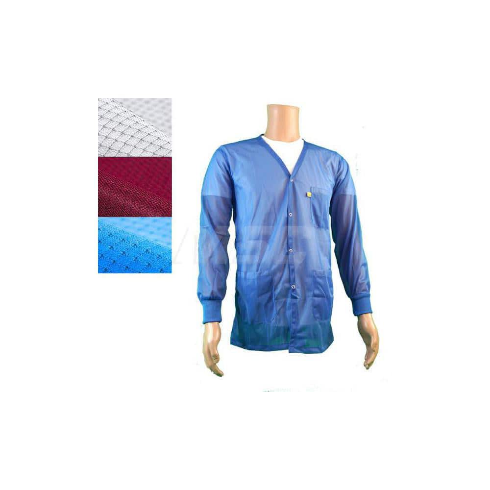 Smocks & Lab Coats; Garment Style: Smock; Material: Carbon; Size: 5X-Large; Color: Burgundy; Sleeve Length: 24; Closure Type: Snaps; Chest Size: 58; Closure Locaton: Front; Features: Light Weight; Chest Size (Inch): 58; Closure Location: Front
