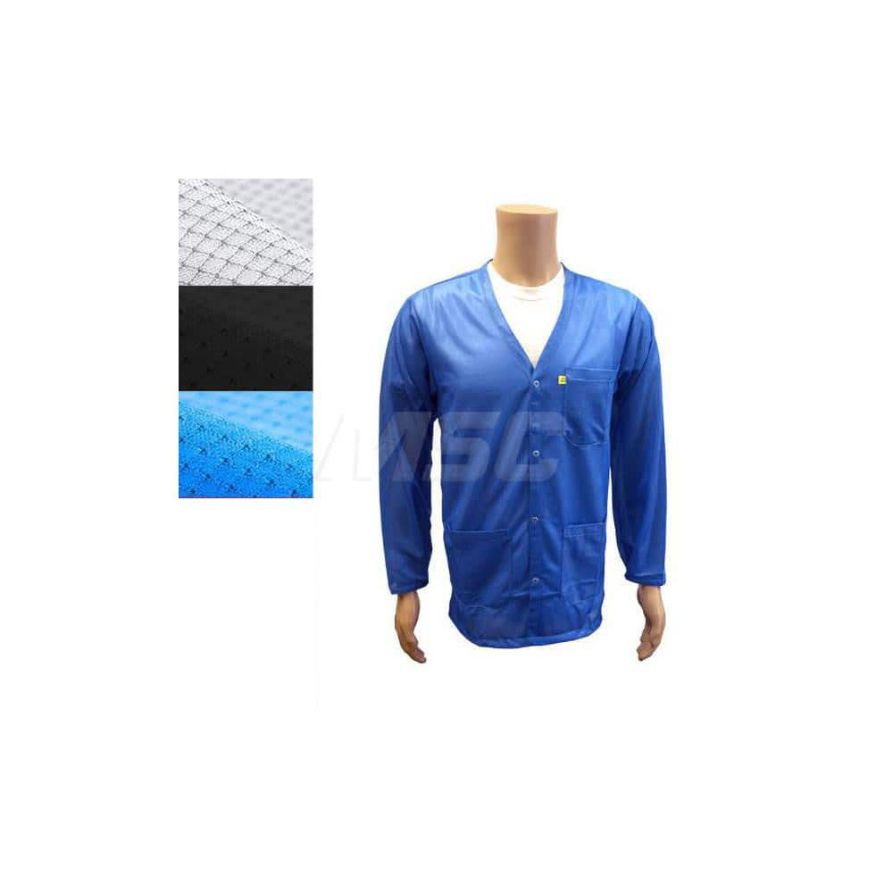 Smocks & Lab Coats; Garment Style: Smock; Material: Carbon; Size: 5X-Large; Color: Blue; Sleeve Length: 24; Closure Type: Snaps; Chest Size: 58; Closure Locaton: Front; Features: Medium Weight; Chest Size (Inch): 58; Closure Location: Front