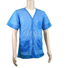 Smocks & Lab Coats; Garment Style: Smock; Material: Carbon; Size: X-Large; Color: Blue; Sleeve Length: 23; Closure Type: Snaps; Chest Size: 45; Closure Locaton: Front; Features: Light Weight; Chest Size (Inch): 45; Closure Location: Front